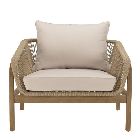 Celestin 5-Seater Garden Furniture Set in Acacia/Beige Rope