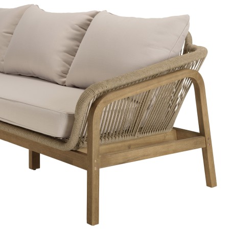 Salon de jardin CELESTIN en acacia/cordage synthétique beige