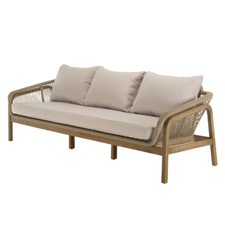 Celestin 5-Seater Garden Furniture Set in Acacia/Beige Rope