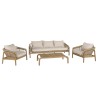 Celestin 5-Seater Garden Furniture Set in Acacia/Beige Rope