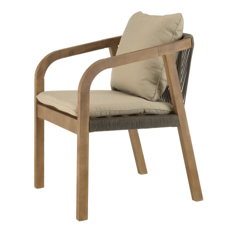 Celestin 6-Seater Garden Furniture Set in Acacia/Pine Green Rope