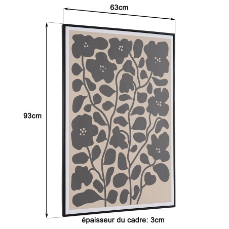 HOMER Wall Decoration - Japanese Paper, Black Frame - 63x93cm
