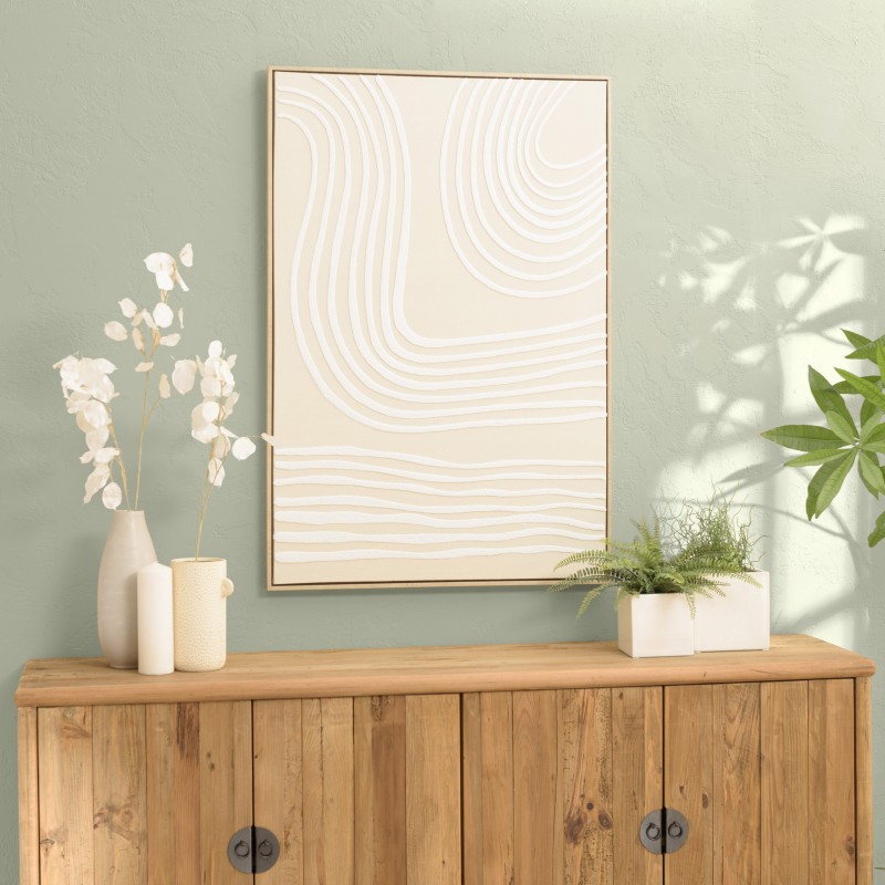 HOMER Wall Decoration C - Abstract Lines, Natural Frame - 83x123cm