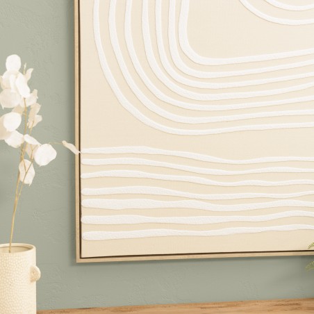 HOMER Wall Decoration C - Abstract Lines, Natural Frame - 83x123cm
