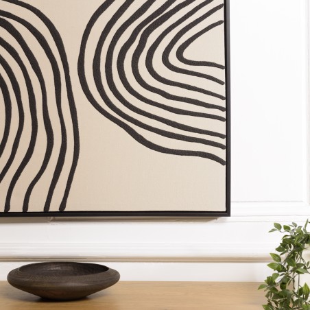 HOMER Wall Decoration B - Abstract Lines, Black Frame - 83x123cm