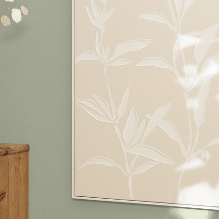 Décoration murale HOMER - Motifs fleurs n°2, cadre naturel 83x123cm