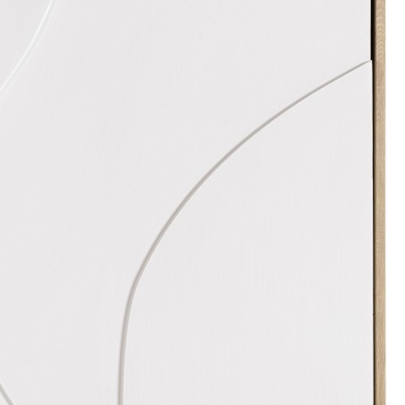 HOMER Wall Decoration - White Abstract Shapes in Relief 83x123cm