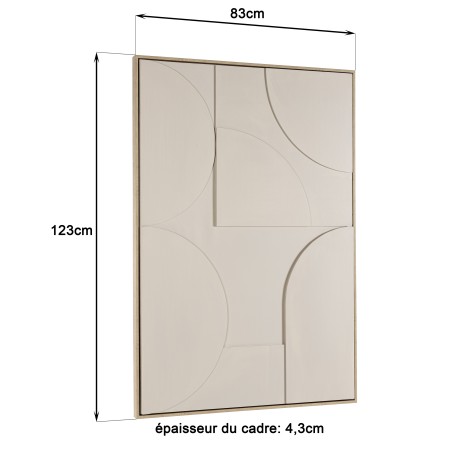 HOMER Wall Decoration 83x123cm - Abstract Beige Shapes in Relief