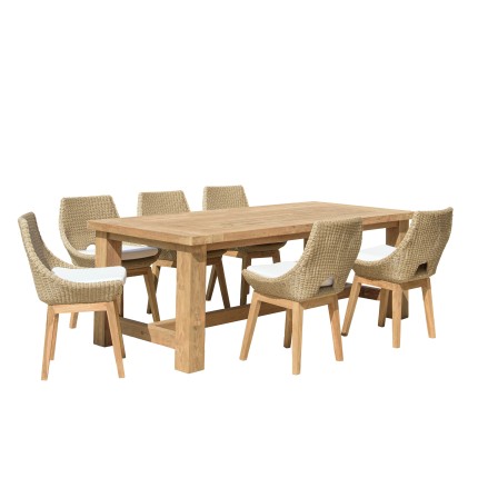 KALLY Set no. 15 Recycled Teak and Synthetic Rattan Garden Furniture Set