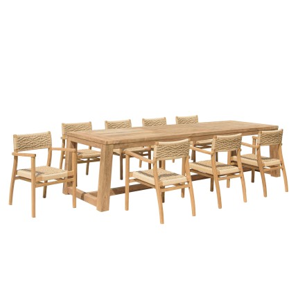 VALERIA - Set no. 3 Recycled Teak and Synthetic Rattan Garden Furniture Set