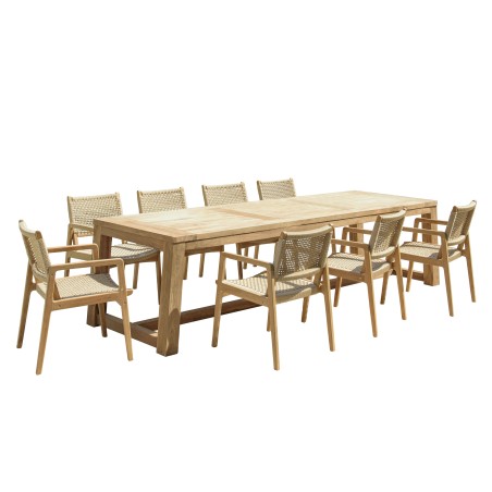 VALERIA - Set no. 5 Recycled Teak and Rattan Garden Furniture Set