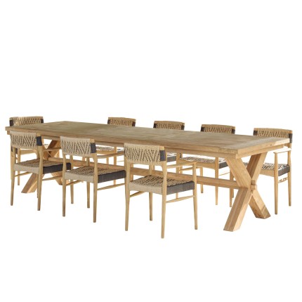 VALERIA Set no. 7 Recycled Teak Garden Furniture Set | 8-10 People