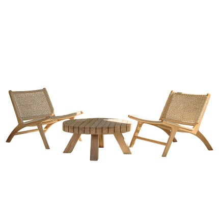 VALERIA - Set no. 34 Recycled Teak Garden Furniture Set for 2 People
