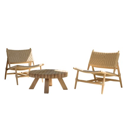 VALERIA - Set no. 35 Recycled Teak Garden Furniture Set for 2 People