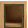 HELENA Dresser with 2 Glass Doors - Green Pine & Black Metal