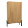 HELENA Dresser with 2 Glass Doors - Green Pine & Black Metal