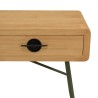 Console HELENA en pin naturel et métal vert