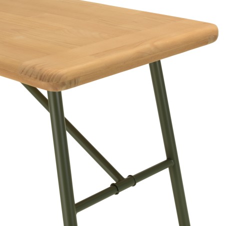HELENA Bar Set - Pine & Green Metal - 1 Bar + 2 Stools