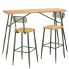 Ensemble bar HELENA - Pin et métal vert