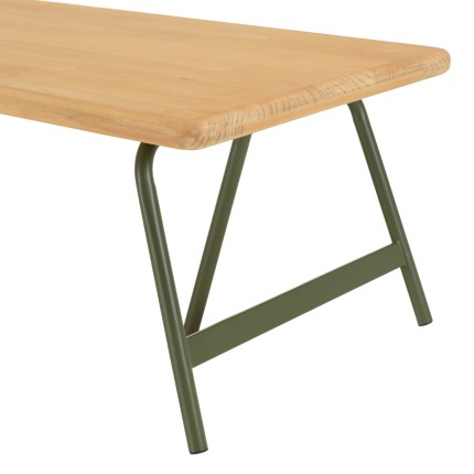 Table basse HELENA en pin et métal vert