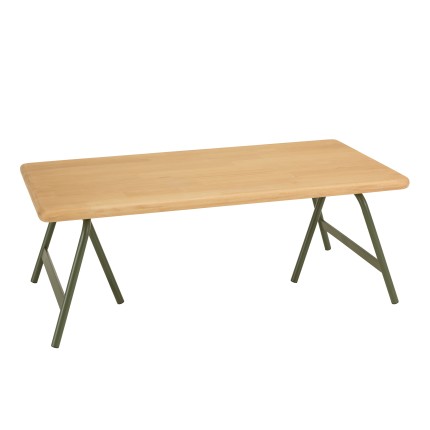 Table basse HELENA en pin et métal vert
