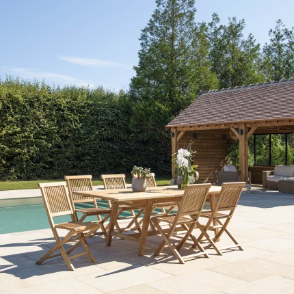 FUN Teak Garden Furniture Set for 8/10 People