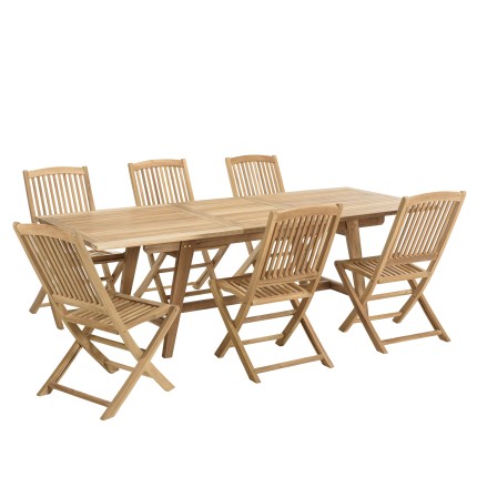 FUN Teak Garden Furniture Set for 8/10 People - Outdoor Dining Set