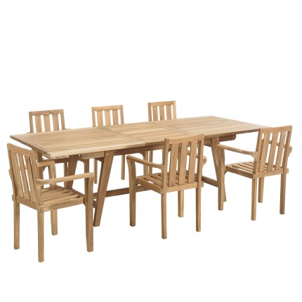 FUN Teak Garden Furniture Set for 8/10 People