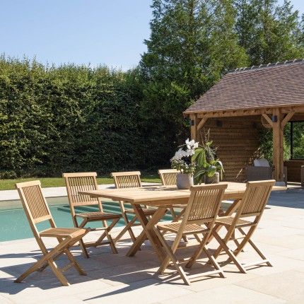 FUN Teak Garden Furniture Set for 8/10 People