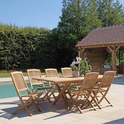Salon de jardin en teck FUN 8/10 personnes