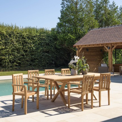 Salon de jardin en teck FUN 8/10 personnes