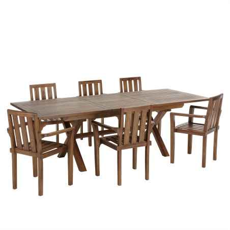 Salon de jardin en teck huilé MAEVA - 8/10 personnes