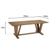 Table à manger jardin KALLY 220x100cm teck recyclé