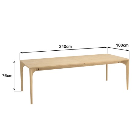 Table à manger extensible MAXENCE en chêne massif