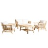 Ensemble BORNEO WILL : canapé 2 p. 2 fauteuils 1 table basse en teck