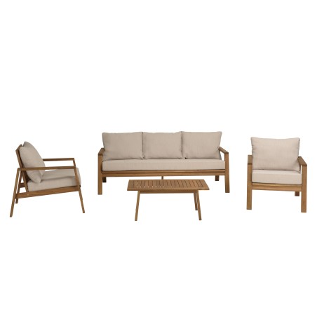VICK- BONIFACIO 5-Seater Garden Furniture Set in Oiled Acacia