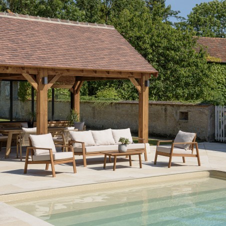 VICTOIRE - BONIFACIO 5-Seater Garden Furniture Set in Oiled Acacia