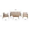 VICK- BONIFACIO 5-Seater Garden Furniture Set in Oiled Acacia