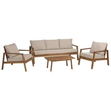 VICTOIRE - BONIFACIO 5-Seater Garden Furniture Set in Oiled Acacia
