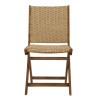 VICK Set of 2 Folding Chairs in Oiled Acacia and Synthetic Rattan