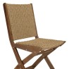 VICTOIRE Set of 2 Folding Chairs in Oiled Acacia and Synthetic Rattan