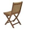 VICTOIRE Set of 2 Folding Chairs in Oiled Acacia and Synthetic Rattan