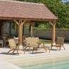 Salon de jardin VICK- Acacia huilé et rotin synthétique