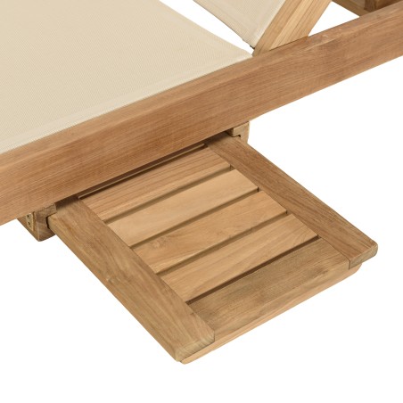 HARRIS - Beige textilene sun lounger