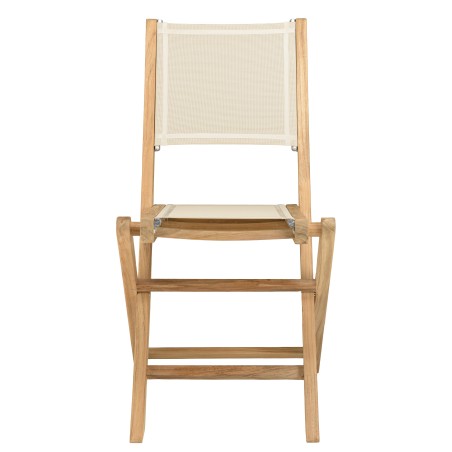 HARRIS - Lot de 2 chaises pliantes textilène couleur beige