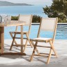 HARRIS - Set of 2 beige textilene folding chairs
