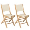 Set of 2 beige textilene folding chairs | FUN