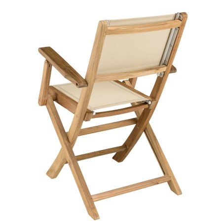 HARRIS - Lot de 2 fauteuils pliants textilène couleur beige