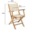 HARRIS - Lot de 2 fauteuils pliants textilène couleur beige