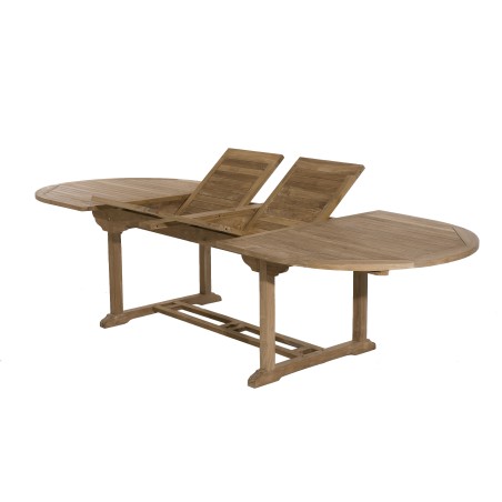 Teak and textilene garden set for 10/12 people FUN